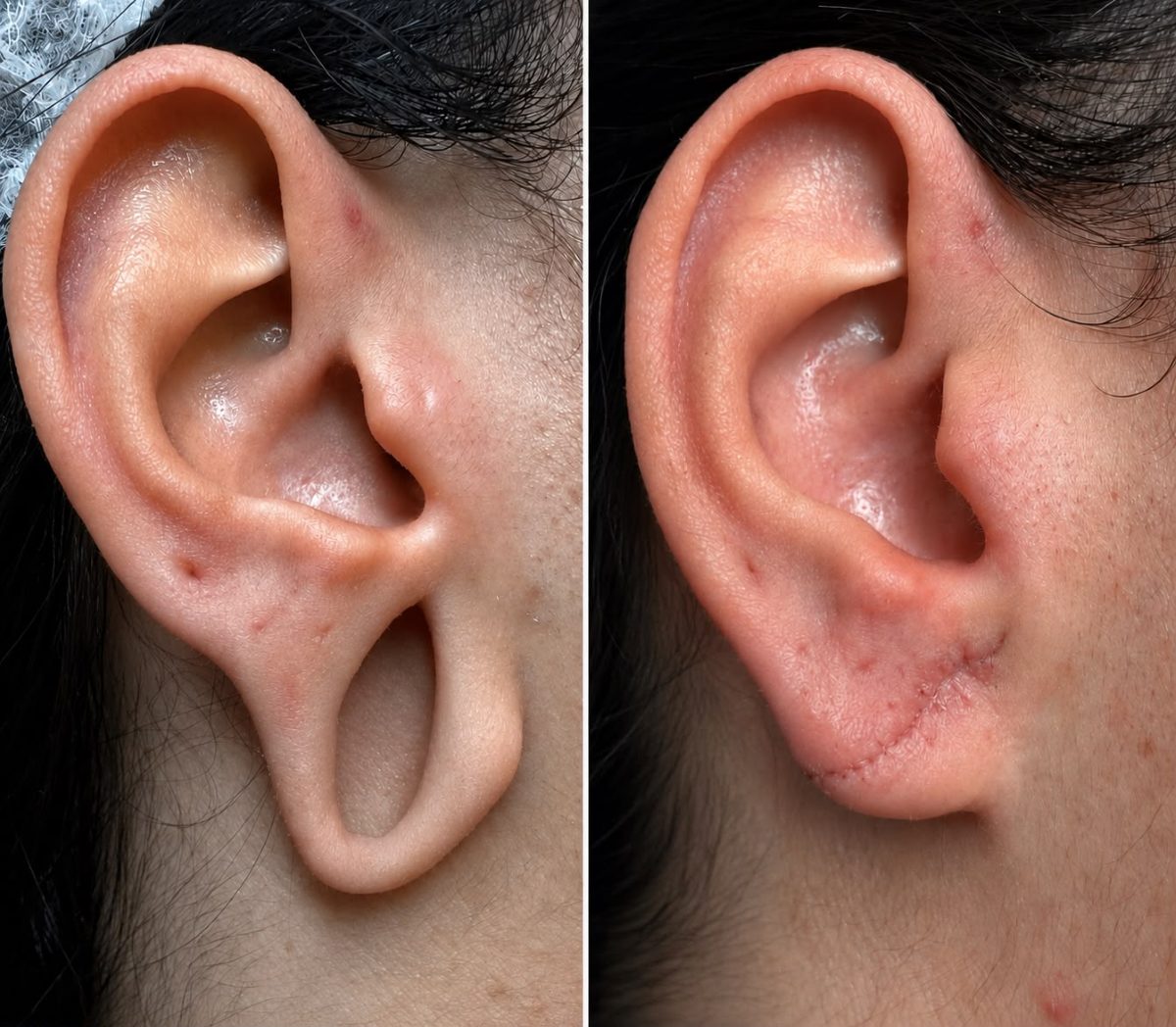 Resultado de lobuloplastia — caso 2